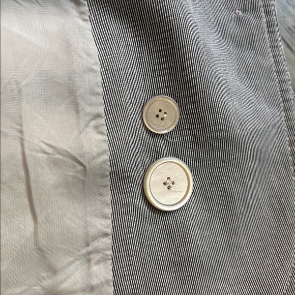 Akris Punto | Black and White Striped Cotton Blend Jacquard Blazer Size 6 - Picture 11 of 16